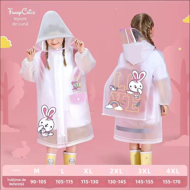 Pelerina de ploaie pentru copii, poncho cu desene animate, pentru grădiniță, școală primară, cu ghiozdan, scaun, băieți și fete, pelerina de ploaie, en-gros