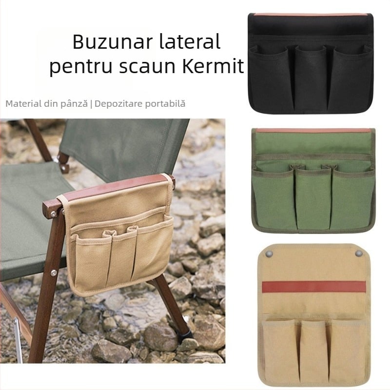 Shanqu în aer liber Camping Kermit scaun cotiera agățat sac lateral multifuncțional sac de depozitare sac de depozitare portabil