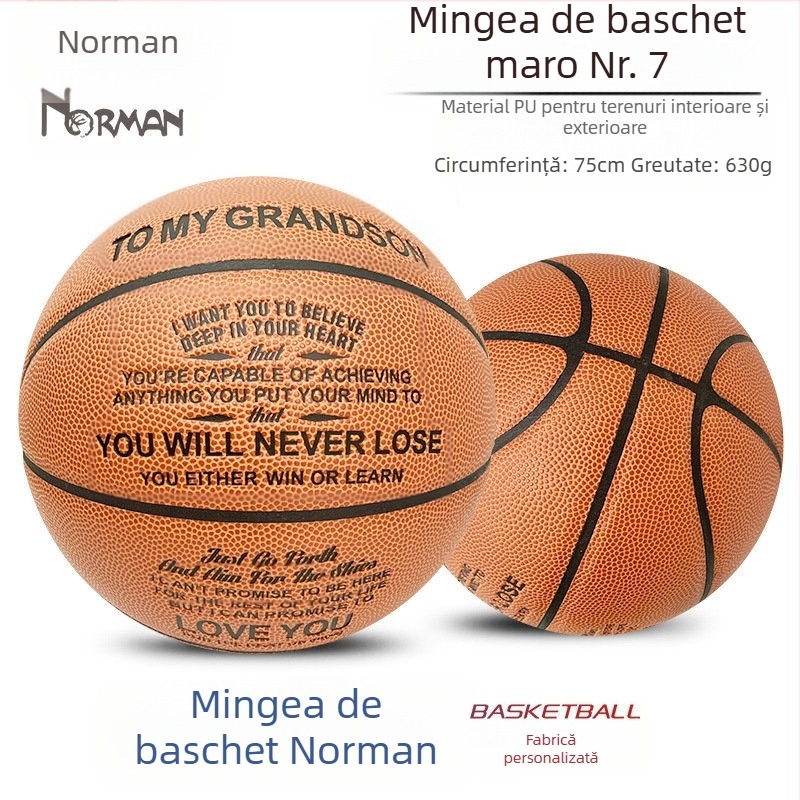 Producător en-gros, minge de baschet PU absorbantă de transpirație nr. 7, minge standard pentru studenți din campus, poate fi imprimată cu logo-ul Dropshipping