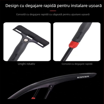 Apărători de noroi universale Ruixinchang pentru biciclete de munte, față și spate, detașabile, 26-29 inch, cu lumini