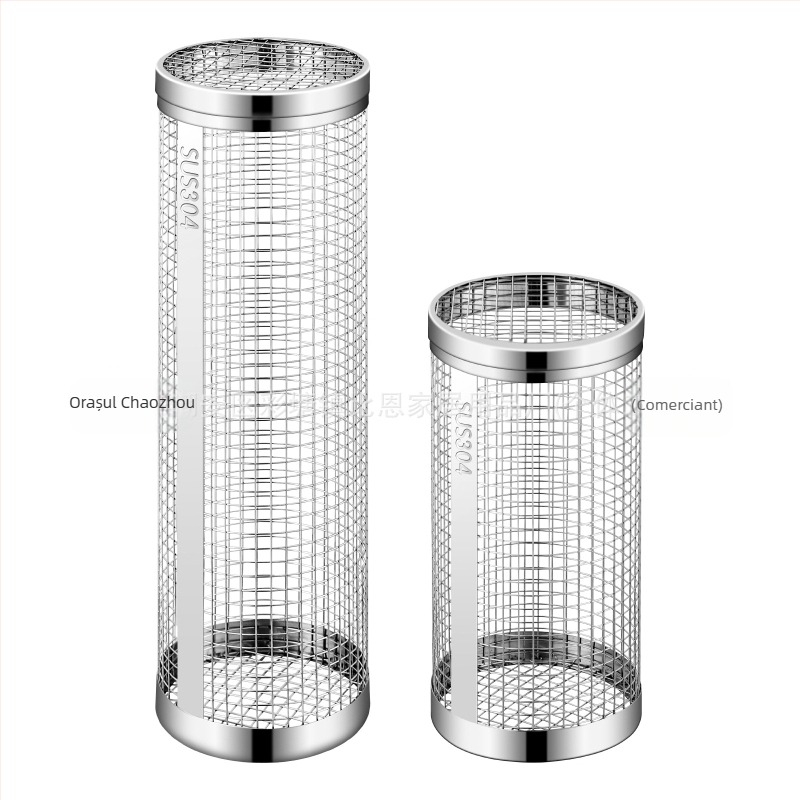 Amazon Rolling Barbeque Cage Supply Coș de grătar Îmbunătățit pentru grătar în aer liber, butoi de grătar din oțel inoxidabil, ustensile de grătar