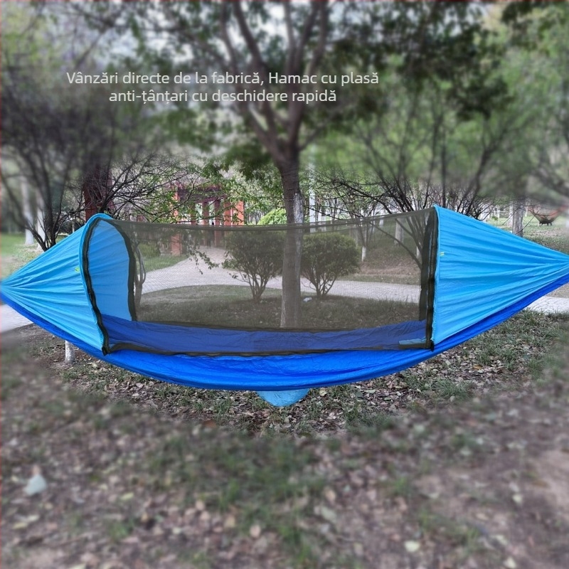 Plasă de țânțari automată cu deschidere rapidă, hamac anti-țânțari, hamac single dublu din nailon, parașută din pânză, hamac în aer liber pentru camping, consumabile