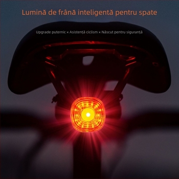 Lumină de avertizare inteligentă pentru biciclete transfrontaliere, lumină de frână pentru biciclete de munte, lumină cu senzor pentru mașini, lumină de avertizare pentru exterior, noaptea, pentru echitație, lumină pentru biciclete de munte, lumină pentru 