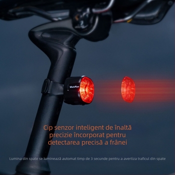 Lumină de avertizare inteligentă pentru biciclete transfrontaliere, lumină de frână pentru biciclete de munte, lumină cu senzor pentru mașini, lumină de avertizare pentru exterior, noaptea, pentru echitație, lumină pentru biciclete de munte, lumină pentru 