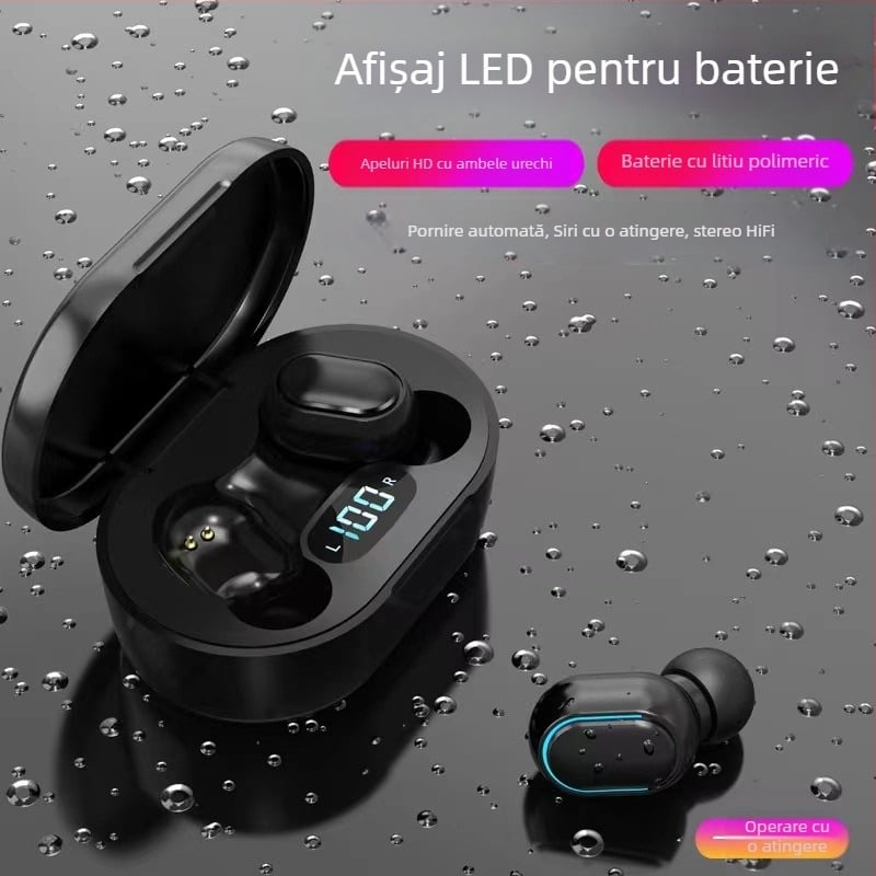 Căști Bluetooth wireless intraauriculare A6S transfrontaliere, cele mai bine vândute E6S E7S, mini sport, stil business, cu durată lungă de viață a bateriei