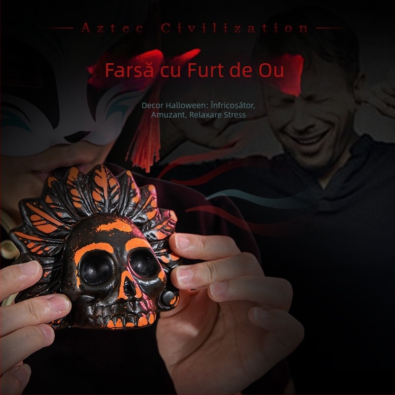 Ocarina Decompresie Jucărie Fantomă Chemare Fluier Halloween Aztec Moarte Fluier Demon Horror Scream Flaut Divertisment