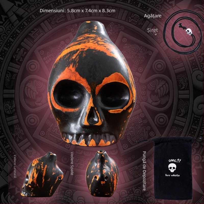Ocarina Decompresie Jucărie Fantomă Chemare Fluier Halloween Aztec Moarte Fluier Demon Horror Scream Flaut Divertisment