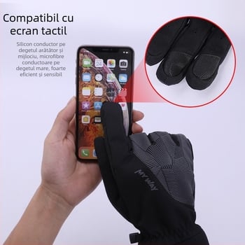Mănuși de călărie calde de toamnă și de iarnă, antiderapante, impermeabile, cu ecran tactil, pentru exterior, alpinism, schi, ciclism, alpinism, rezistente la vânt, din catifea