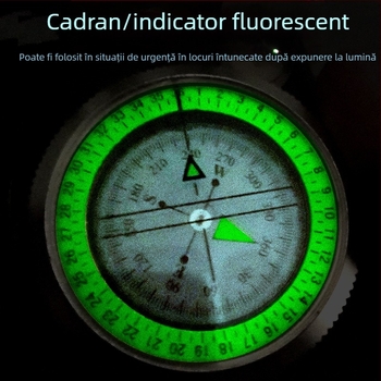 Busolă din aliaj K4074 de înaltă precizie, multifuncțională, luminoasă, pentru supraviețuire în aer liber, cu contor de pantă