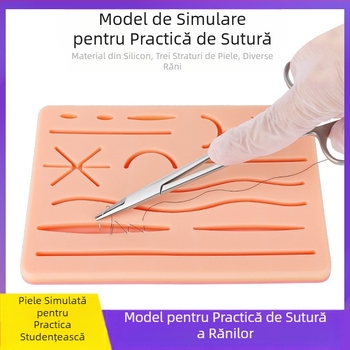 Modul de sutură pentru plăgi multiple, exercițiu din silicon, model de exercițiu pentru chirurg de piele din silicon, rană plană, tip cu dublă utilizare