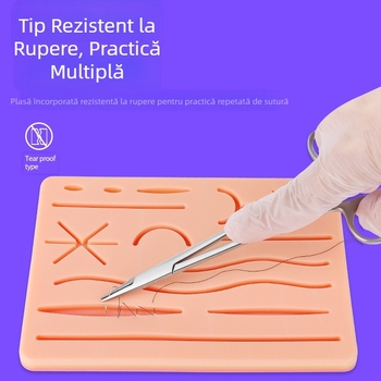 Modul de sutură pentru plăgi multiple, exercițiu din silicon, model de exercițiu pentru chirurg de piele din silicon, rană plană, tip cu dublă utilizare