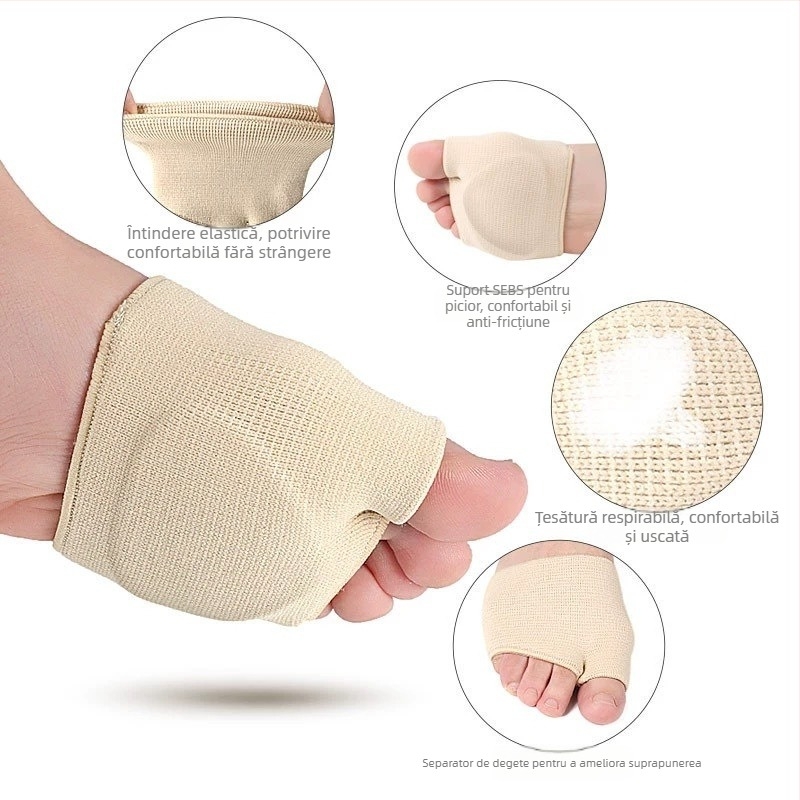 Filetat antepicior Pad îngroșat baschet super moale degetul mare protecție capac anti-abraziune picior cocon jumătate de dimensiune picior pad respirabil picior protecție capac
