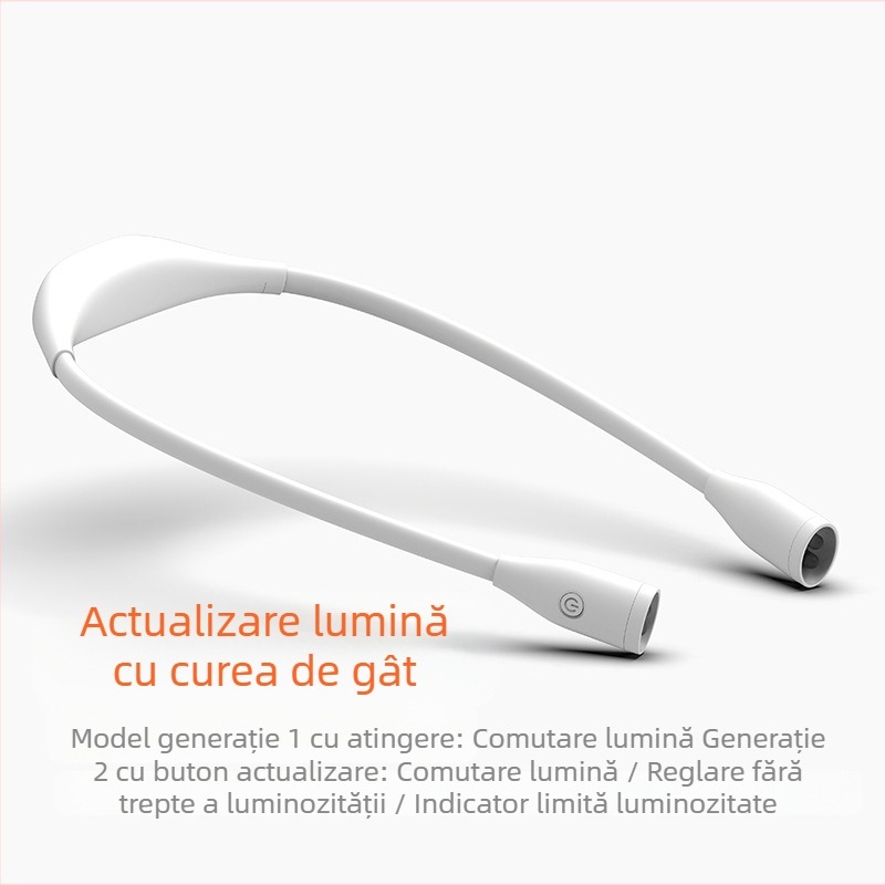 Lampă de citit portabilă suspendată pentru gât, lampă de citit cu LED-uri pentru protecția ochilor pentru studenți, lampă de citit cu încărcare USB, lampă LED pentru alergare nocturnă în aer liber