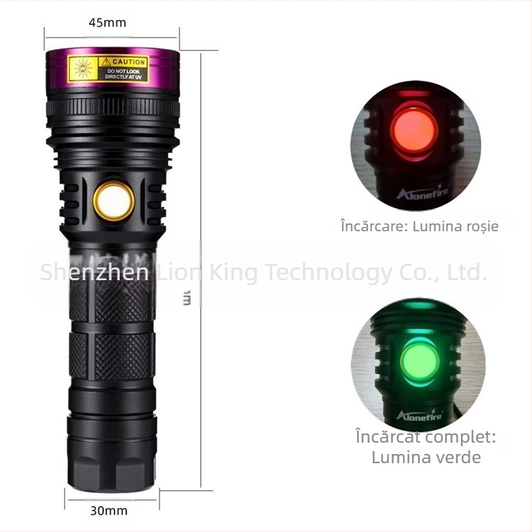 SV18 365nm Agent fluorescent Detectare Pisică Mușchi Pisică Urină Monede de ceară de albine pentru testarea fumului și alcoolului Lanternă ultravioletă de 12W