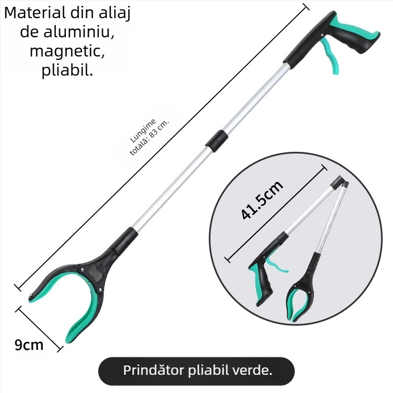 Clemă de gunoi pliabilă transfrontalieră, îngroșată din aliaj de aluminiu, clemă de colectare a gunoiului, clemă de colectare a salubrității, clemă de colectare a gunoiului, femeile însărcinate nu se aplecă peste selector