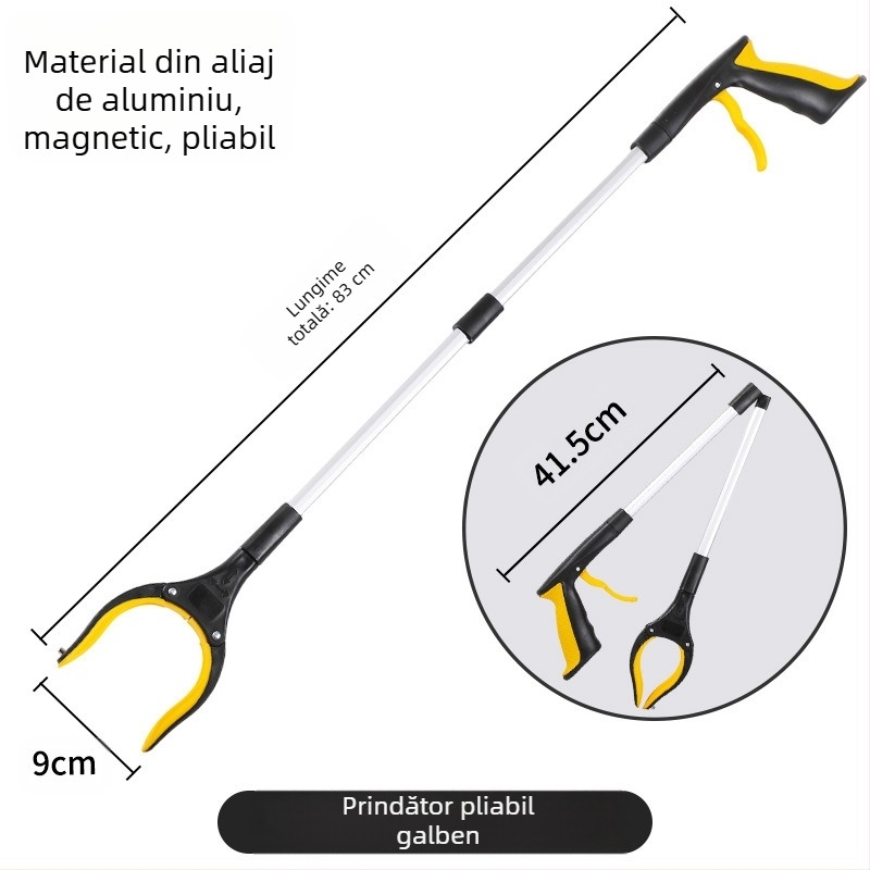 Clemă de gunoi pliabilă transfrontalieră, îngroșată din aliaj de aluminiu, clemă de colectare a gunoiului, clemă de colectare a salubrității, clemă de colectare a gunoiului, femeile însărcinate nu se aplecă peste selector