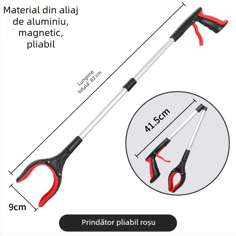 Clemă de gunoi pliabilă transfrontalieră, îngroșată din aliaj de aluminiu, clemă de colectare a gunoiului, clemă de colectare a salubrității, clemă de colectare a gunoiului, femeile însărcinate nu se aplecă peste selector