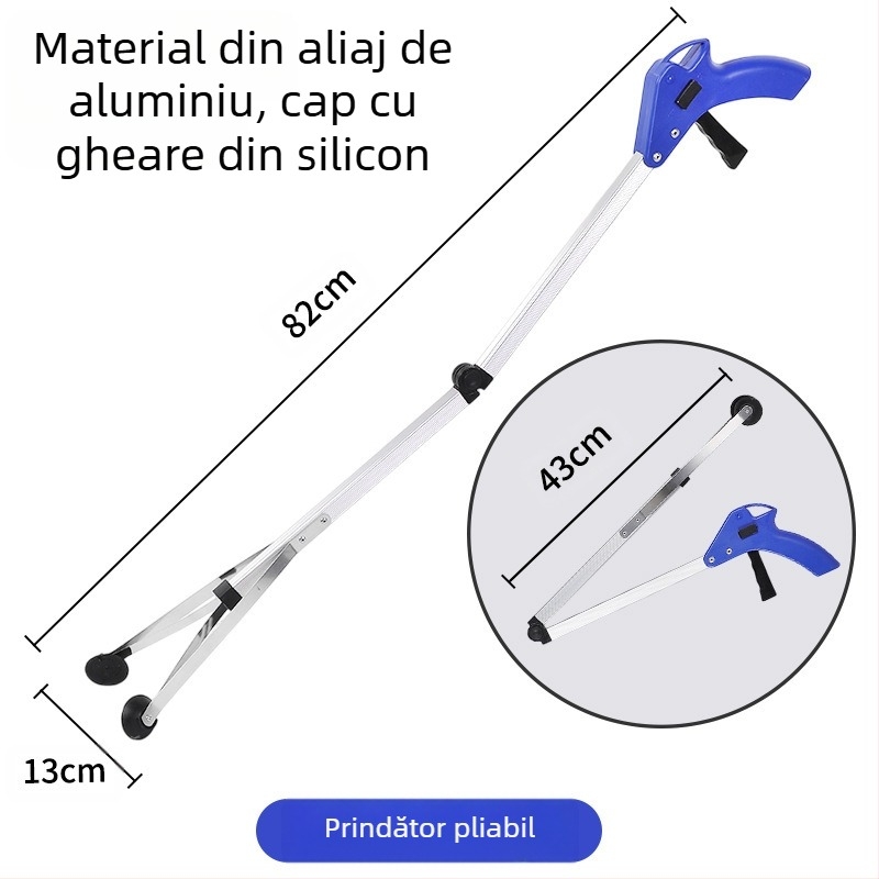 Clemă de gunoi pliabilă transfrontalieră, îngroșată din aliaj de aluminiu, clemă de colectare a gunoiului, clemă de colectare a salubrității, clemă de colectare a gunoiului, femeile însărcinate nu se aplecă peste selector