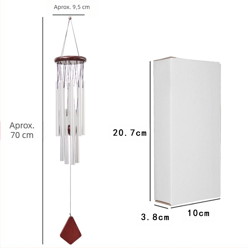 Clopoțel de vânt transfrontalier din tub de aluminiu dublu strat, creativ, cu 12 tuburi, clopoțel de vânt din lemn masiv, metalic, pandantiv pentru casă, ornamente din lemn, meșteșuguri