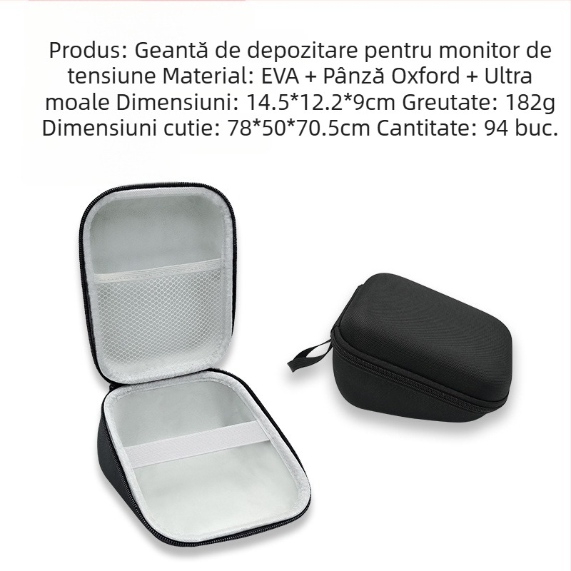 Geanta de depozitare Eva pentru tensiometru este potrivită pentru cutia de protecție a tensiometrului electronic Omron, instrument de măsurare, geantă portabilă rezistentă la șocuri.