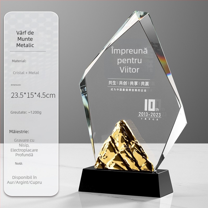 Trofeu de cristal 2024, trofeu creativ, onoare pentru angajați remarcabili, premii comemorative pentru echipe, medalie anuală pentru întâlnire, gravată