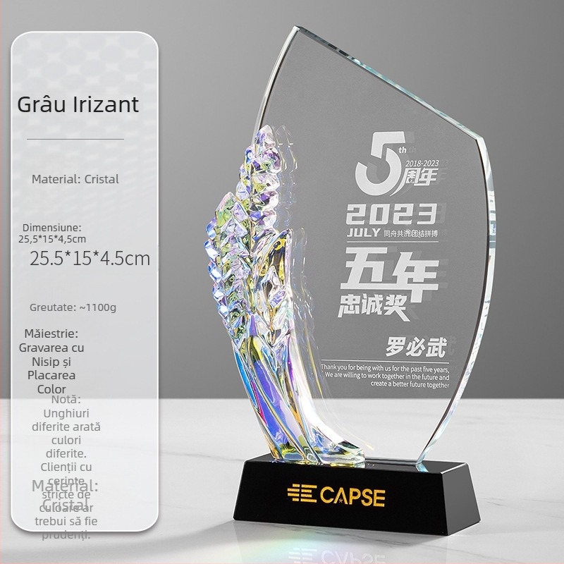 Trofeu de cristal 2024, trofeu creativ, onoare pentru angajați remarcabili, premii comemorative pentru echipe, medalie anuală pentru întâlnire, gravată