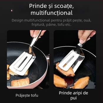 Nechuan 304 din oțel inoxidabil pentru prăjit pește, lopată de uz casnic, lopată pentru prăjit, clip, lopată pentru clătite, lopată pentru friptură, artefact pentru prăjit pește