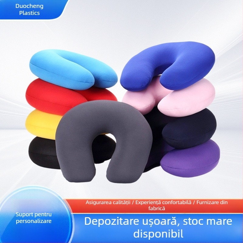 Pernă umplută cu particule de spumă, pernă de călătorie în aer liber, pernă pentru pui de somn, pernă pentru gât, pernă în formă de U, pernă în formă de U pentru dormit pe o parte