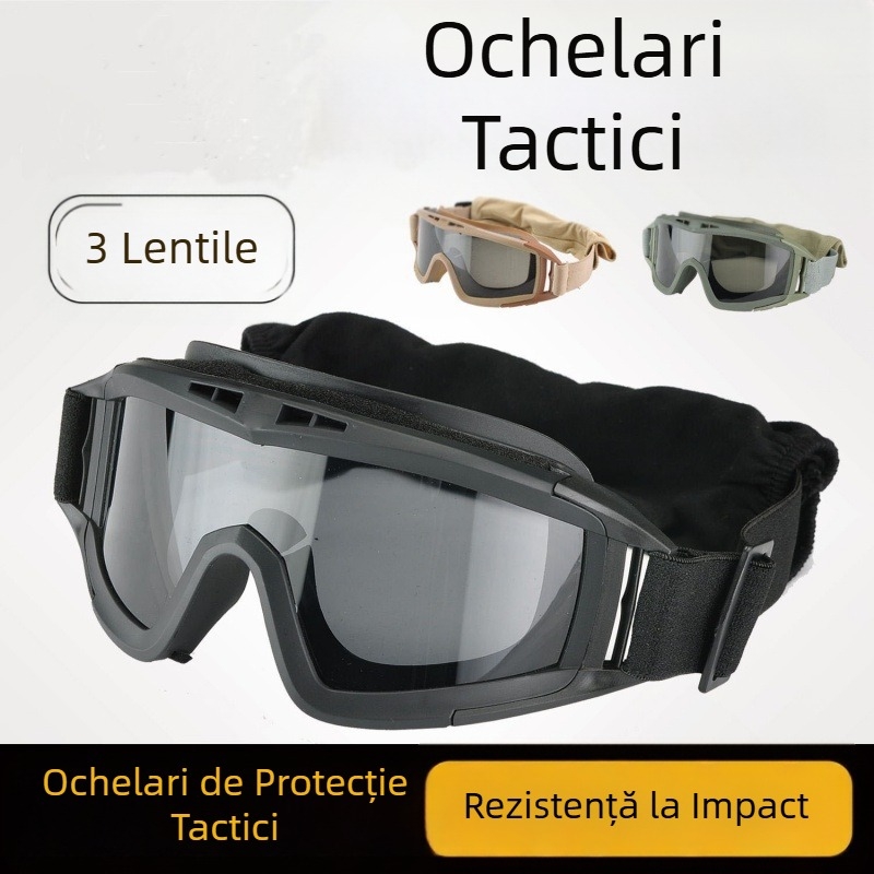 Ochelari tactici de tragere pentru fani militari, ochelari de protecție pentru echipamente de apărare CS reale, ochelari de protecție transfrontalieri