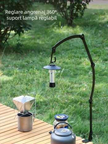 Lampă de masă pliabilă cu braț lung, reglabilă, pentru camping în aer liber, stil multifuncțional, suport de lumină pentru birou