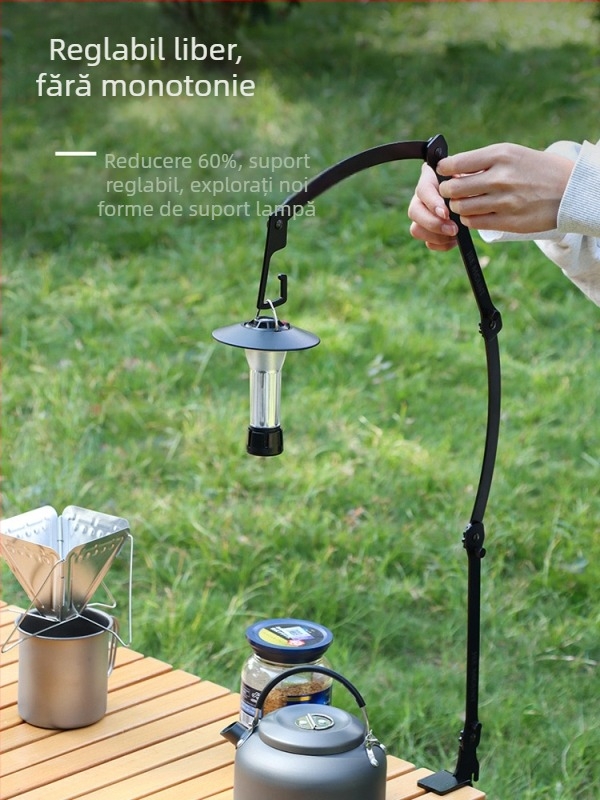 Lampă de masă pliabilă cu braț lung, reglabilă, pentru camping în aer liber, stil multifuncțional, suport de lumină pentru birou