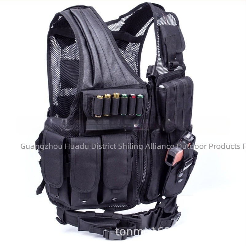 Vestă tactică de antrenament, persoană reală, echipament de joc CS, vestă de plasă din nailon, vestă de protecție pentru aventură pe teren, vestă tactică