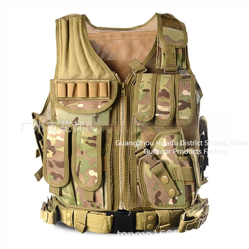 Vestă tactică de antrenament, persoană reală, echipament de joc CS, vestă de plasă din nailon, vestă de protecție pentru aventură pe teren, vestă tactică