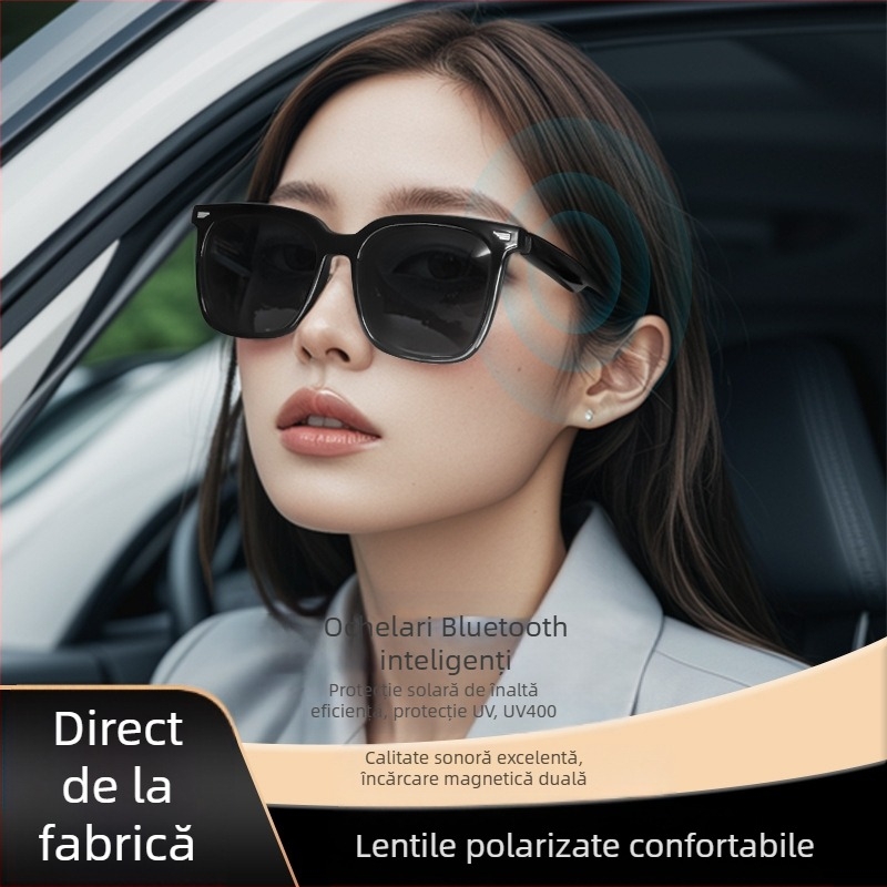 Noii ochelari inteligenți Bluetooth GS01 ascultă melodii, apeluri, condus, navigație, protecție UV polarizată, confortabili de purtat
