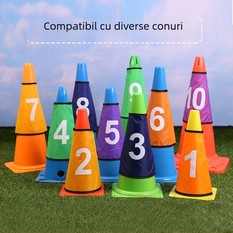 Set de numere 1-10 Semn de număr cu butoi Semn de antrenament pentru fotbal Set de numere cu butoi Semn de număr cu obstacole Antrenament cu butoi