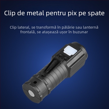 Lanternă mică transfrontalieră cu trei ochi COB, lumină laterală portabilă, stilou de evidențiere, clip, lumină de inspecție a lucrărilor, iluminat exterior magnetic puternic