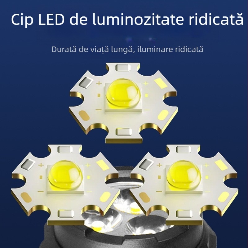 Lanternă mică transfrontalieră cu trei ochi COB, lumină laterală portabilă, stilou de evidențiere, clip, lumină de inspecție a lucrărilor, iluminat exterior magnetic puternic