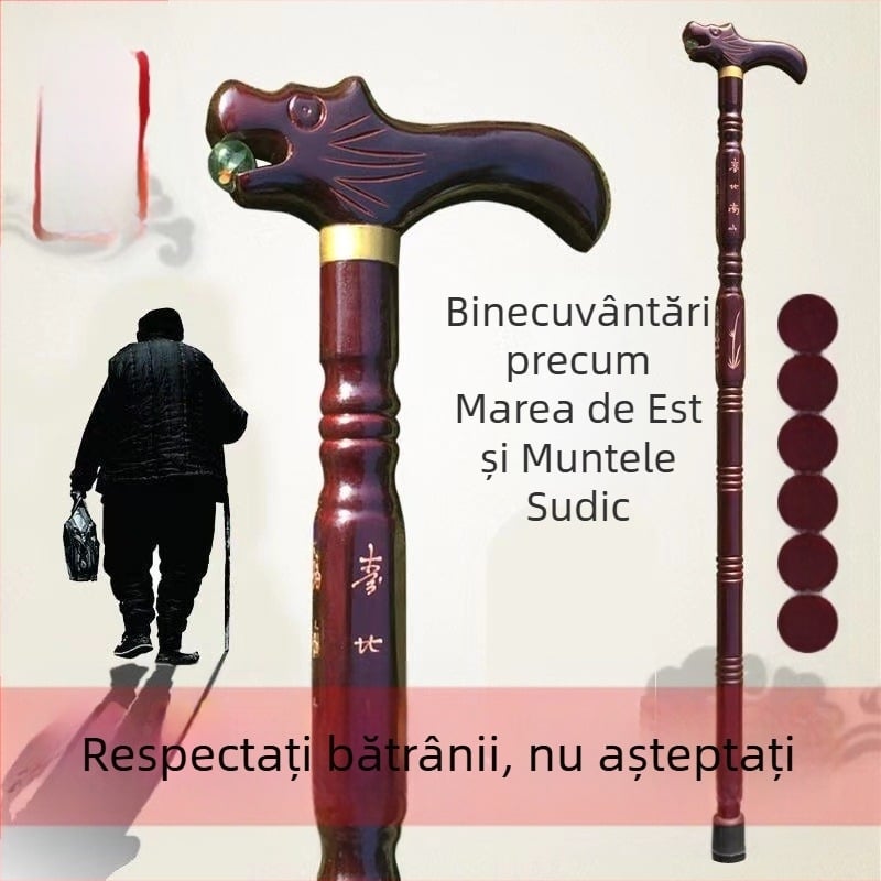 Cârje din lemn masiv pentru vârstnici, antiderapante și anti-cădere, cârje ușoare din lemn pentru vârstnici, bastoane din lemn pentru aripi de pui, cârje din lemn masiv