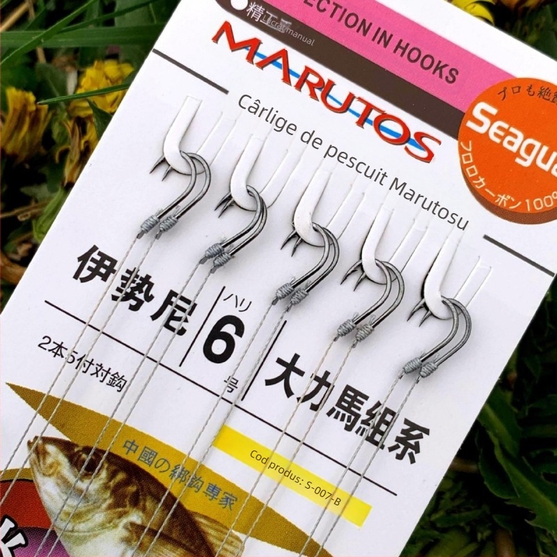 Cârlig de pescuit legat cu fir puternic pentru cal, cârlig dublu, cârlig de pescuit, accesorii pentru echipamente de pescuit, fir Iseini, cârlig dublu