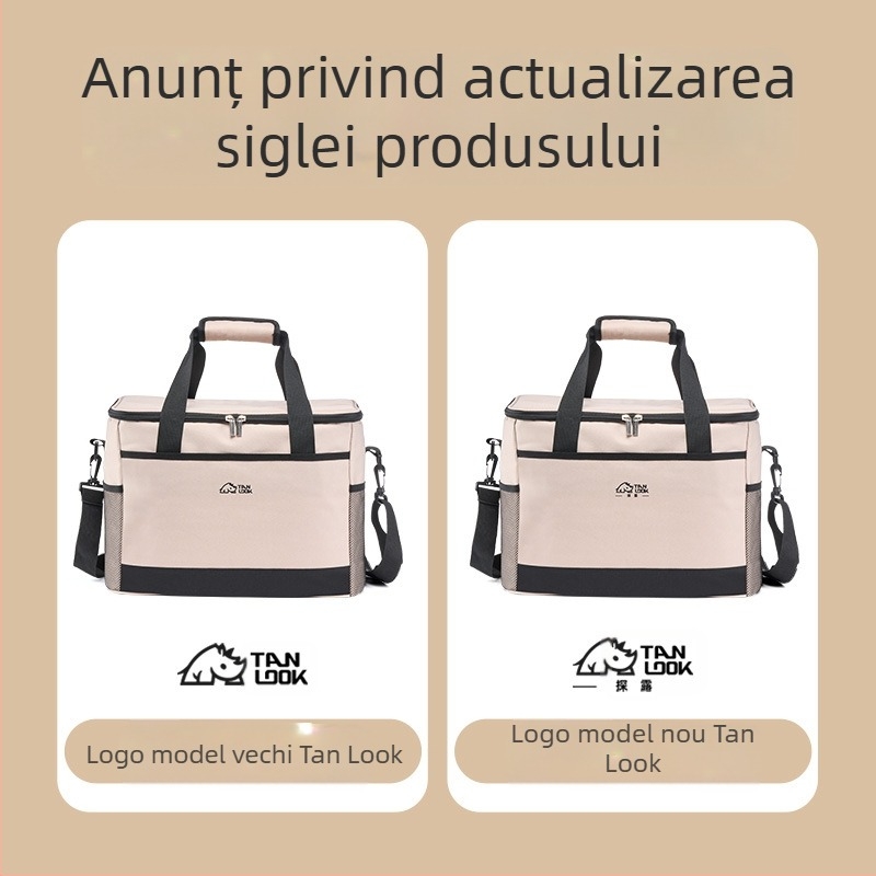 Geantă de izolație pentru explorare, geantă de gheață transfrontalieră, portabilă, pentru camping, în aer liber, capacitate mare, impermeabilă, pentru acasă, cu izolație rece, geantă de picnic