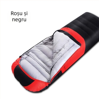 Sac de dormit din puf transfrontalier în stoc, pentru exterior, pentru o singură persoană, pentru camping, ultra-ușor, pentru pauză de prânz, sac de dormit cald din puf de rață, en-gros
