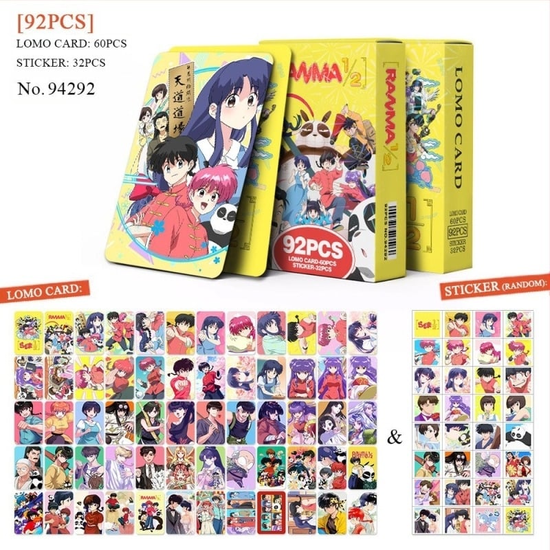 Comerț exterior specializat în stoc 92 de cărți de colecție cu desene animate anime cu cai aleatorii în stil japonez, autocolante față-verso, periferice