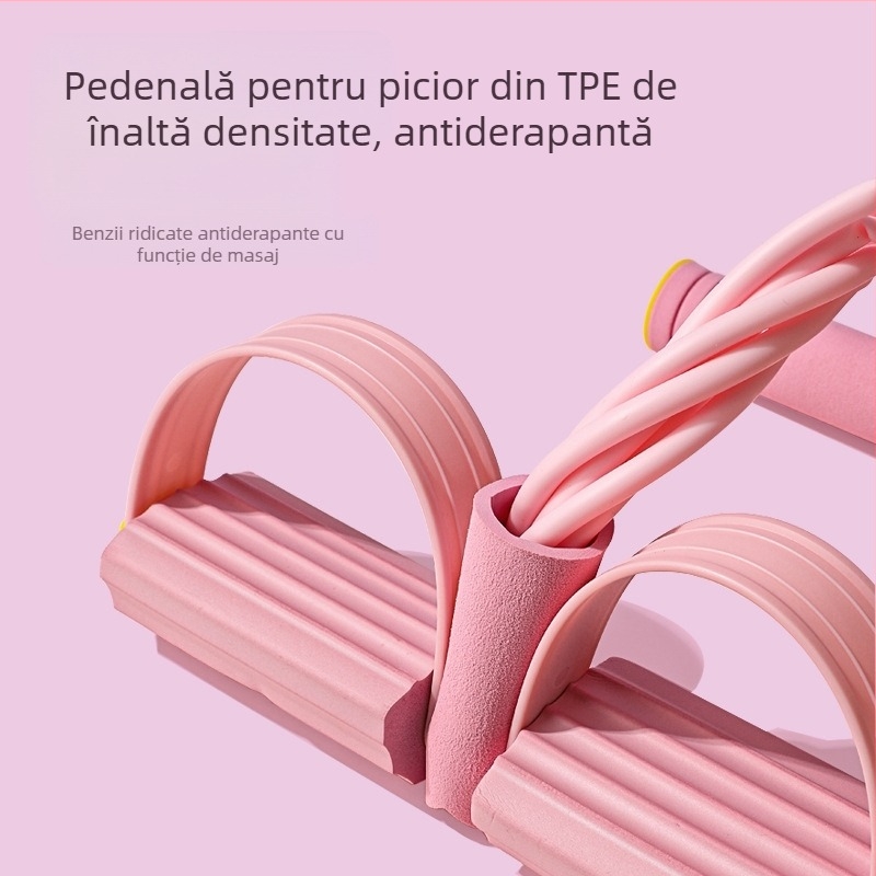 Tensor de pedală auxiliar pentru vestă Sit-Up, antrenament de linie, cu patru tuburi, șase tuburi, bandă plată pentru yoga, fitness, tensionator