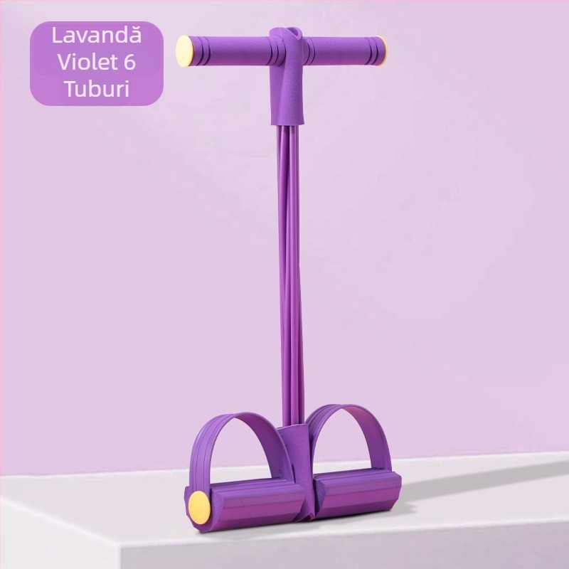 Tensor de pedală auxiliar pentru vestă Sit-Up, antrenament de linie, cu patru tuburi, șase tuburi, bandă plată pentru yoga, fitness, tensionator