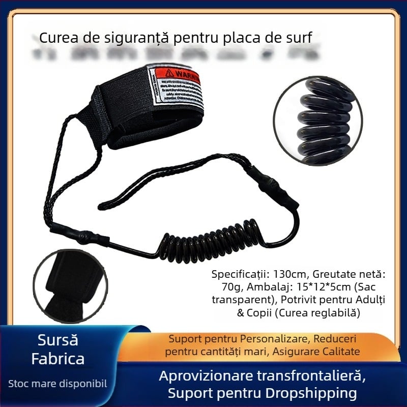 Placă de surf cu zbaturi, vânzare fierbinte transfrontalieră, accesorii pentru placă de surf, frânghie de siguranță pentru placă de surf, 7,0 mm, frânghie de remorcare pentru surf