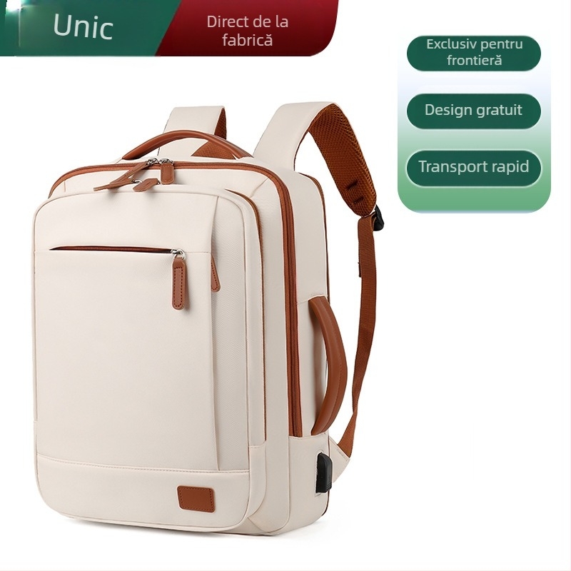 Rucsac de călătorie multifuncțional extensibil pentru bărbați și femei, capacitate mare, tip sac de școală, culoare solidă, tip sac de afaceri, tip geantă de călătorie