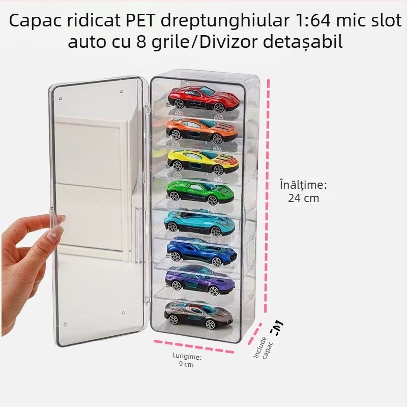 Cutie de depozitare pentru modele de mașini de jucărie, dulap de afișare, raft de depozitare Tomeka Hot Wheels, cutie de depozitare acrilică transparentă