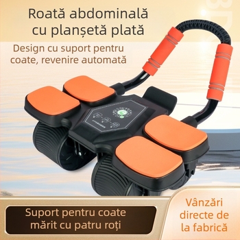 Roată abdominală cu patru roți, rebound, suport multi-cot, mașină abdominală pentru bărbați și femei, aparat de ardere a grăsimilor musculare abdominale, artefact abdominal, echipament de fitness la domiciliu