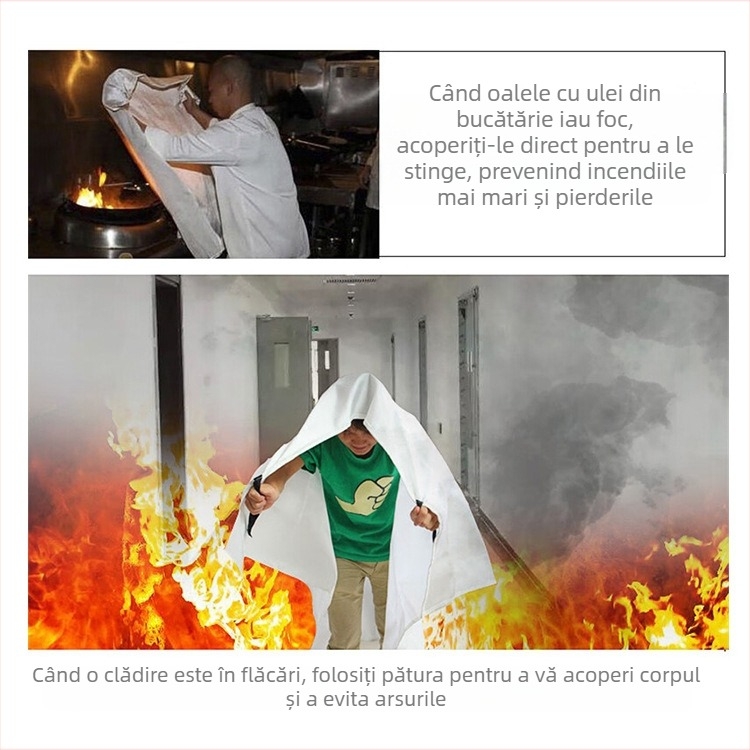 Pătură ignifugă Pătură de evacuare în caz de incendiu din fibră de sticlă 1,2 m Pătură ignifugă de uz casnic Producător de pături ignifuge