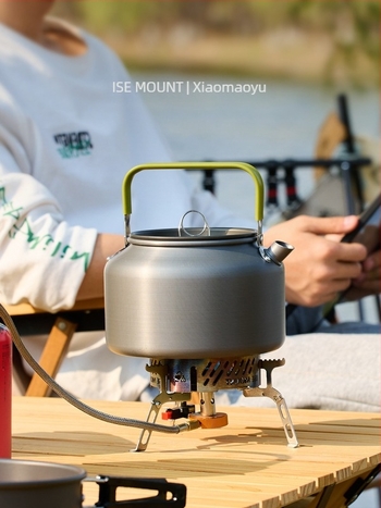 Ceainic din aliaj de aluminiu pentru exterior, ceainic de mare capacitate, portabil, pentru camping, cafetieră, ceainic ultra-ușor de călătorie, 1,8 l